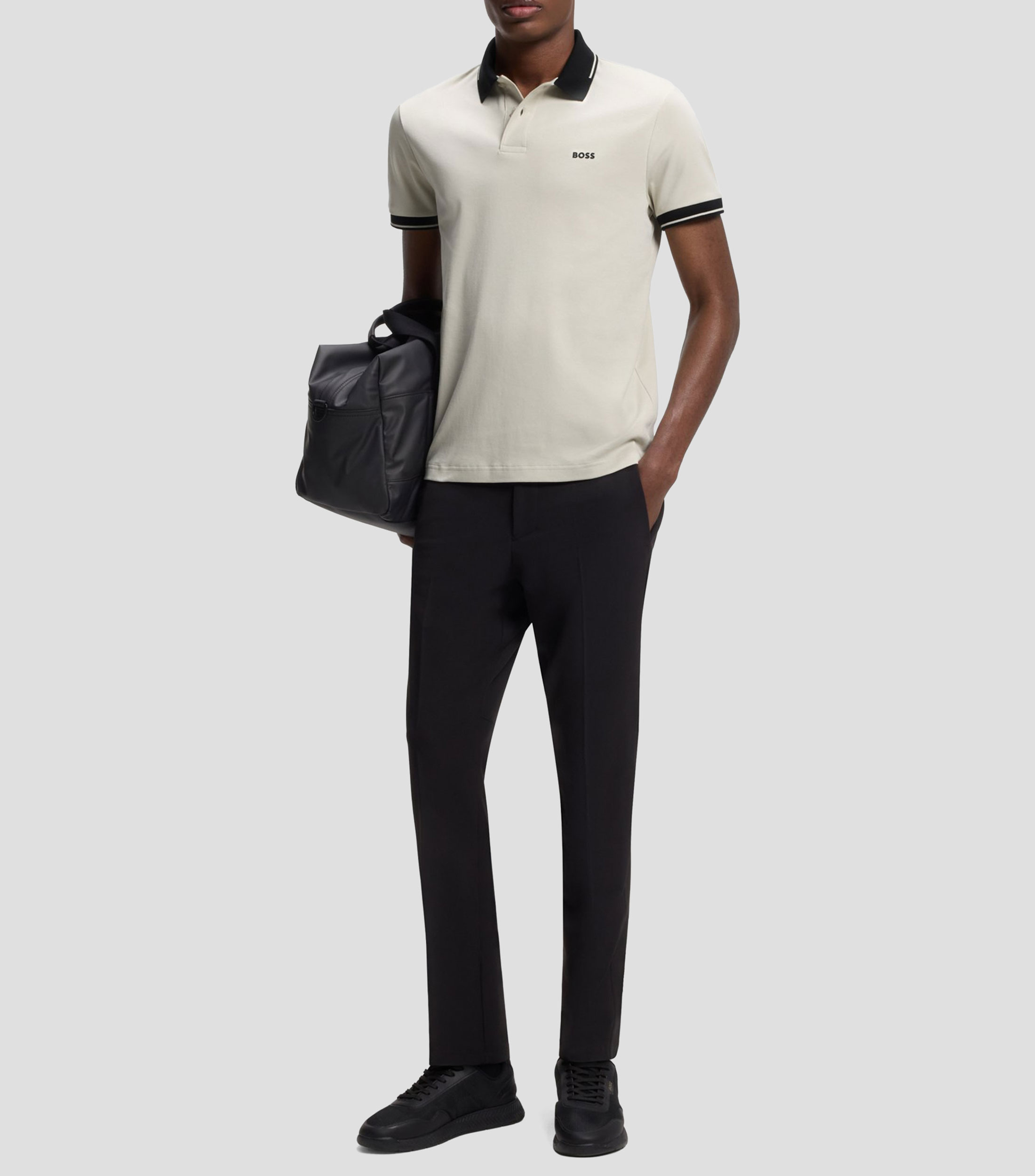 Playera tipo polo manga corta lisa Hombre